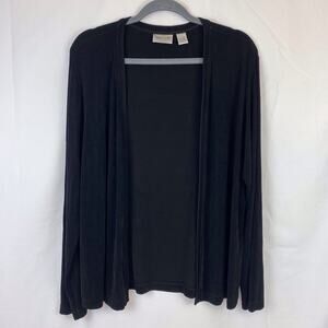 Chico's Travelers Black Long Sleeve Open Slinky Knit Cardigan Size 3 US XL